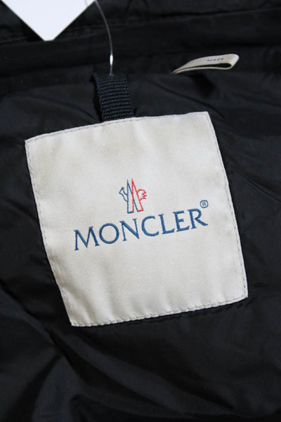 Moncler Womens Long Hooded Down Filled Full Zip Puffer Coat Black Size 2