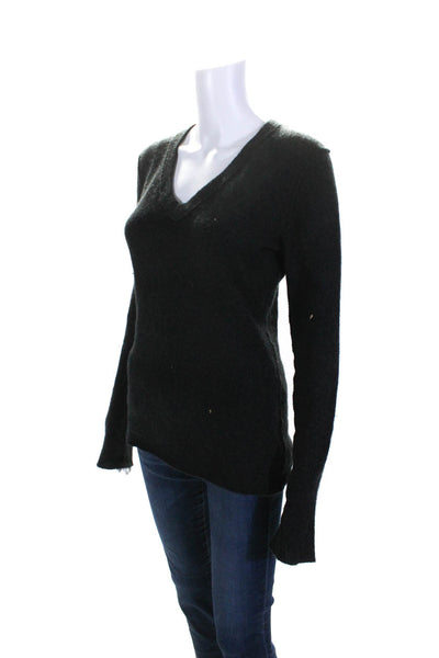 Inhabit Womens V Neck Pullover Sweater Dark Gray Cashmere Size Large