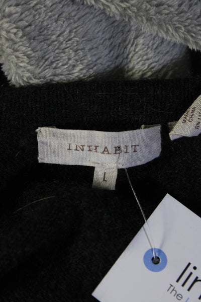 Inhabit Womens V Neck Pullover Sweater Dark Gray Cashmere Size Large