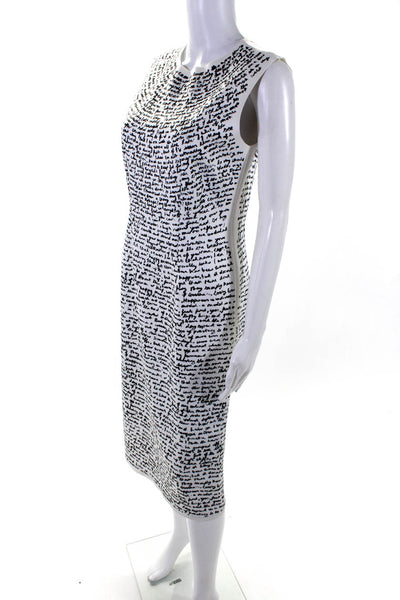 Dries Van Noten Womens Sleeveless Graphic Print Maxi Dress White Size 36