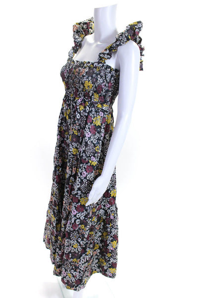 Sea New York Womens Cotton Floral Print Smocked Maxi Dress Multicolor Size XXS