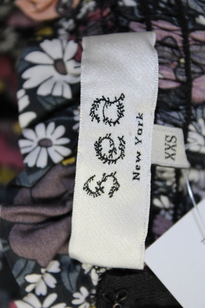 Sea New York Womens Cotton Floral Print Smocked Maxi Dress Multicolor Size XXS