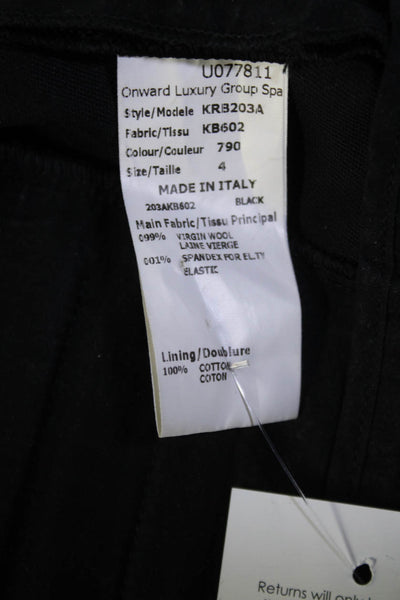 Michael Kors Womens Mid Rise Creased Wide Leg Dress Pants Black Wool Size 4
