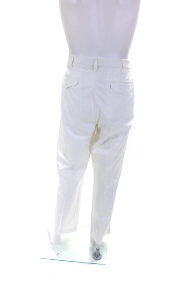 Polo Ralph Lauren Mens Hook & Eye Flat Front Straight Pants White Size EUR36
