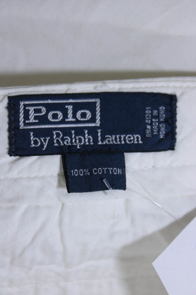 Polo Ralph Lauren Mens Hook & Eye Flat Front Straight Pants White Size EUR36