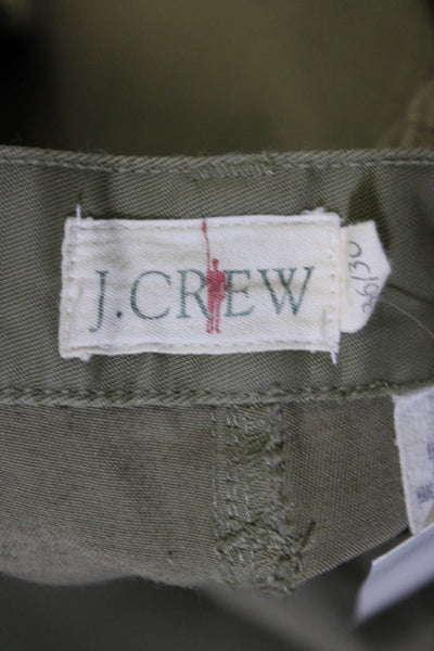 J Crew Mens Cotton Zipped Straight Leg Buttoned Casual Pants Green Size EUR36