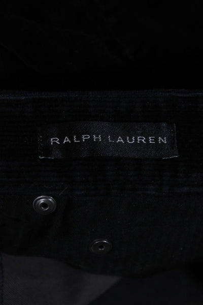 Ralph Lauren Men's Button Closure Straight Leg Corduroy Pant Black Size 36