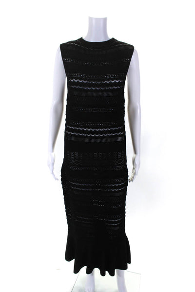 Alexis Womens Textured Sleeveless Pullover Peplum Hem Dress Black Size M