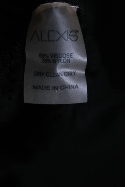Alexis Womens Textured Sleeveless Pullover Peplum Hem Dress Black Size M