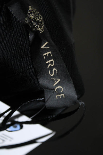 Versace Womens Long Sleeve Studded Crew Neck Mini Sheath Dress Black Gold IT 42