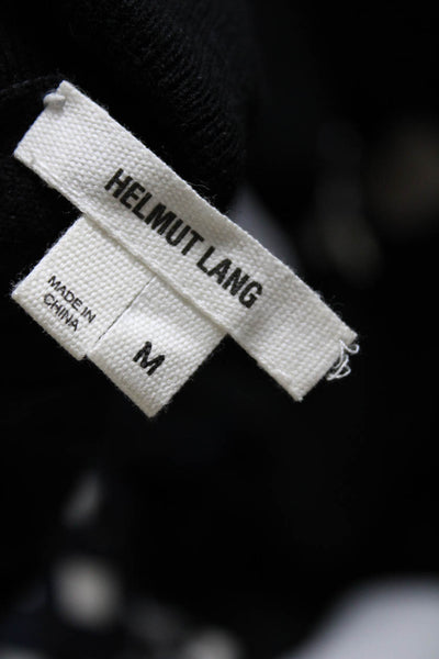 Helmut Lang Womens Oversized Turtleneck Tie Front Sweater Black Size Medium