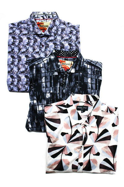 Sloane Paisley & Gray Mens Blue Purple Cotton Floral Dress Shirt Size 6 XXL Lot2