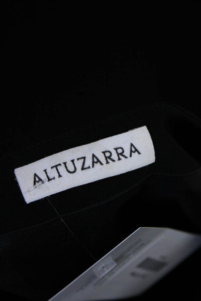 Altuzarra Womens Back Zip Crew Neck Grommet Buckle Strap Dress Black Size IT 42
