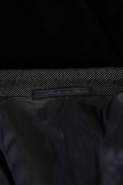 Corneliani Mens Three Button Blazer Brown Black Wool Size EUR 50 Regular