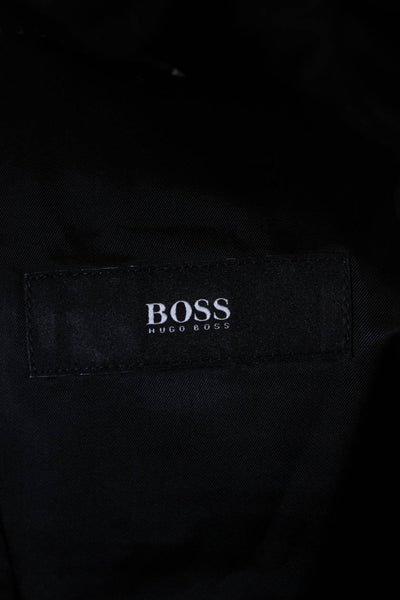 Boss Hugo Boss Mens Pinstriped Blazer Jacket Black Wool Size 40 Long