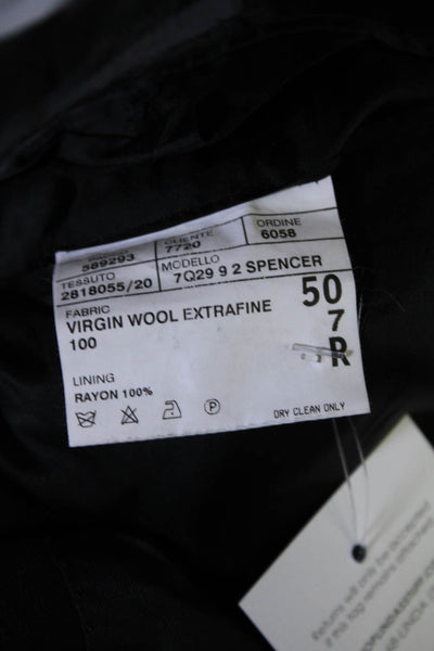 Corneliani Mens Three Button Blazer Jacket Black Wool Size EUR 50 Regular