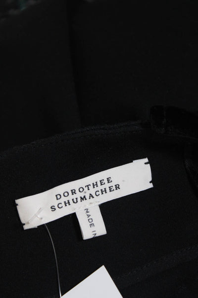 Dorothee Schumacher Womens Back Zip Velvet Trim Front Slit Skirt Black Size 3