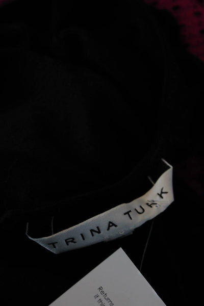Trina Turk Womens Black Crew Neck Sleeveless Drawstring Cuff Leg Jumpsuit Size S