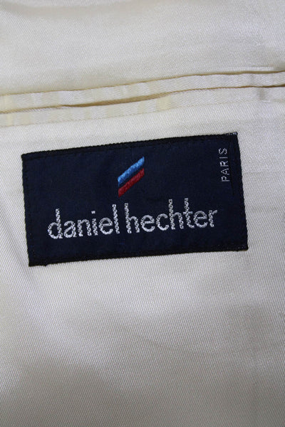 Daniel Hechter Men's Collared Long Sleeves Two Button Lined Jacket Beige Size 42