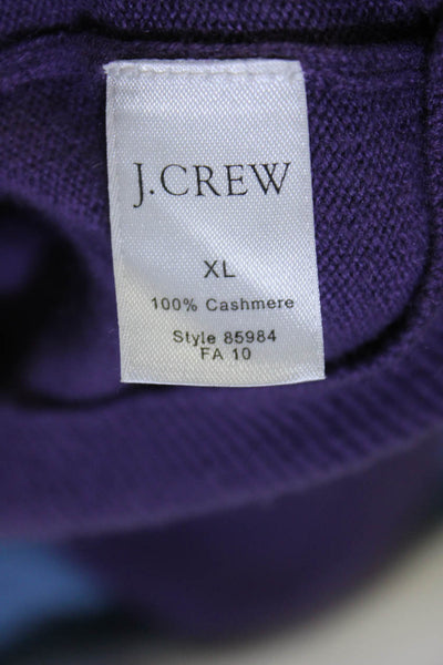 J Crew Mens Pullover V Neck Cashmere Sweatshirt Purple Size Extra Large