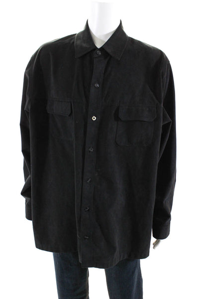 Maus & Hoffman Men's Long Sleeves Button Up Microfiber Shirt Black Size XXL