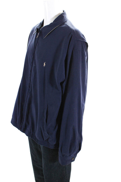 Polo Ralph Lauren Men's Long Sleeves Full Zip Bomber Jacket Navy Blue Size 2XB