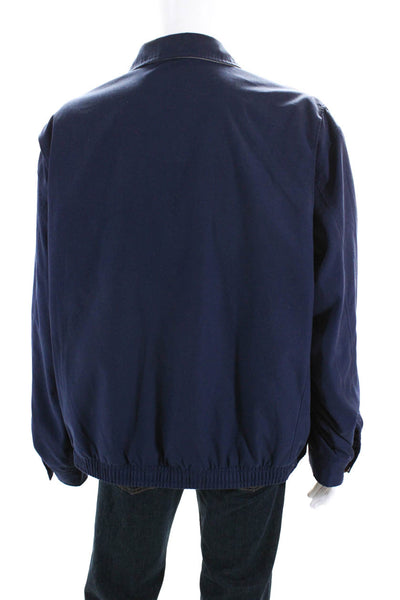 Polo Ralph Lauren Men's Long Sleeves Full Zip Bomber Jacket Navy Blue Size 2XB