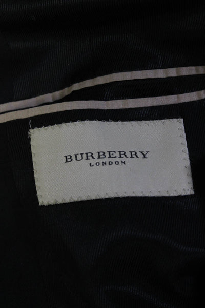 Burberry Mens Wool Buttoned Collared Long Sleeve Blazer Jacket Black Size EUR54