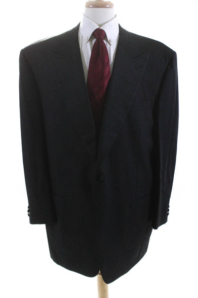 Canali Mens Wool Darted Buttoned Collared Long Sleeve Blazer Black Size EUR62