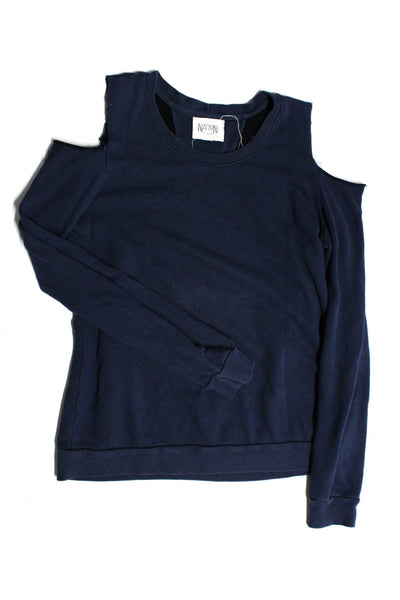 Philanthropy Womens Crew Neck Sweaters Blue Black Cotton Size Small Lot 2