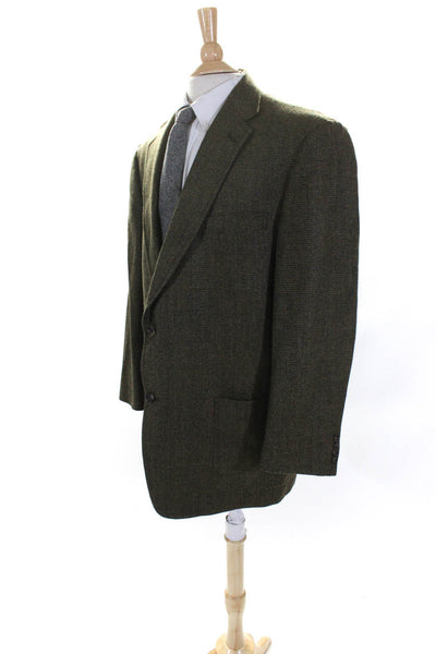 Hart Schaffner Marx Mens Textured Button Collared Blazer Jacket Brown Size EUR46