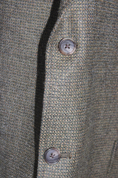 Hart Schaffner Marx Mens Textured Button Collared Blazer Jacket Brown Size EUR46