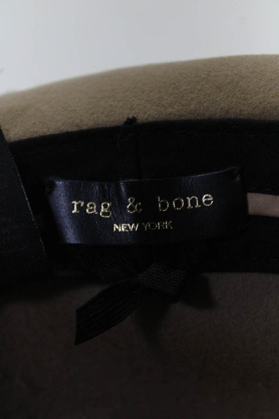 Rag & Bone Womens Wide Brim Hat Beige Wool Size Medium