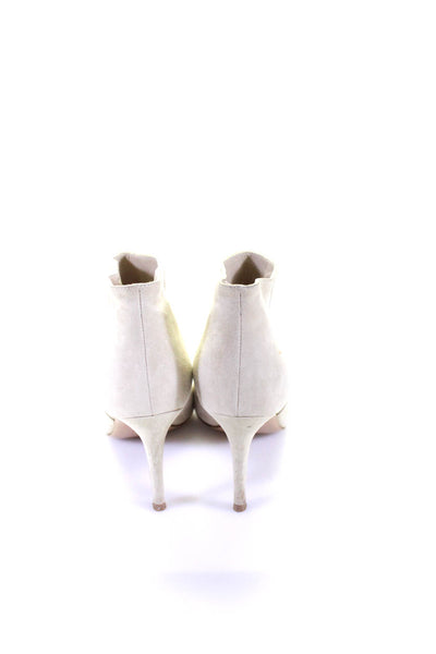 Gianvito Rossi Womens Stiletto Pointed Toe Booties Beige Suede Size 36.5