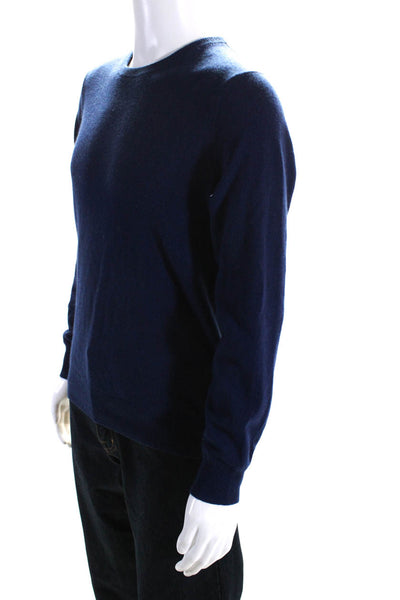 Phenix Mens Pullover Long Sleeve Crew Neck Cashmere Sweater Navy Blue Medium