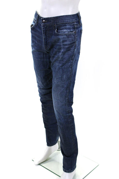 Joes Mens Cotton Medium Washed Buttoned Straight Leg Jeans Blue Size EUR32