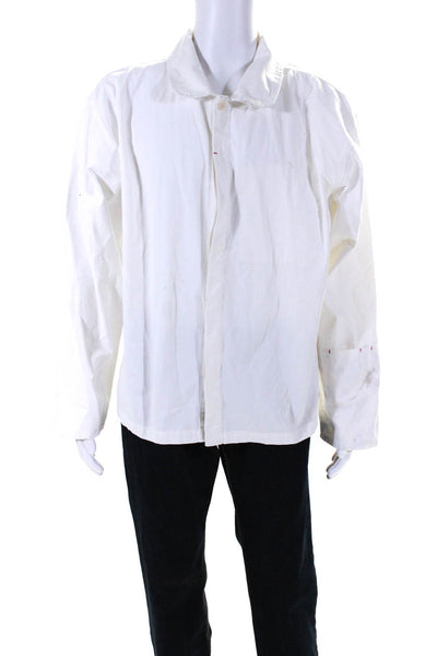 Imperfects Mens Organic Cotton Button Collared Long Sleeve Jacket White Size 2XL