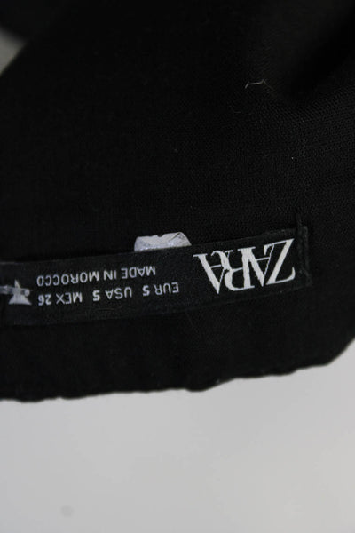 Zara Womens Cotton Zipped Sleeveless Straight Leg Slip-On Jumpsuit Black Size S