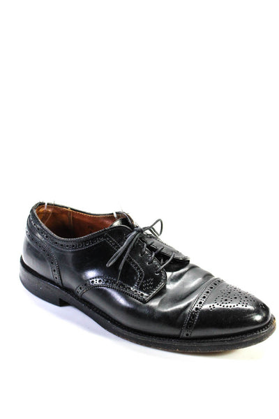 Allen Edmonds Mens Leather Medallion Cap Toe Lace Up Derby Shoes Black Size 9.5