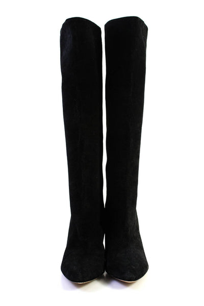 Isabel Marant Womens Black Suede Leather Heels Knee High Latsen Boots Shoes Size