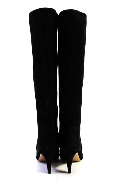 Isabel Marant Womens Black Suede Leather Heels Knee High Latsen Boots Shoes Size