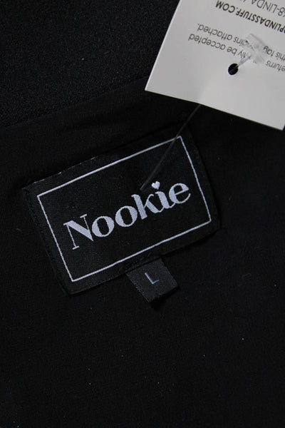Nookie Womens Square Neck Tie Strap Skinny Jumpsuit Black Size Medium