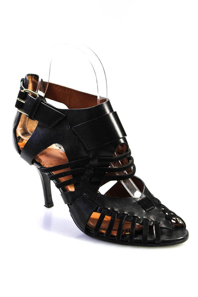 Givenchy Womens Stiletto Strappy Ankle Strap Sandals Black Leather Size 36