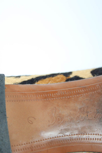 Sam Edelman Womens Pony Hair Animal Print Slip-On Loafers Flats Brown Size 6