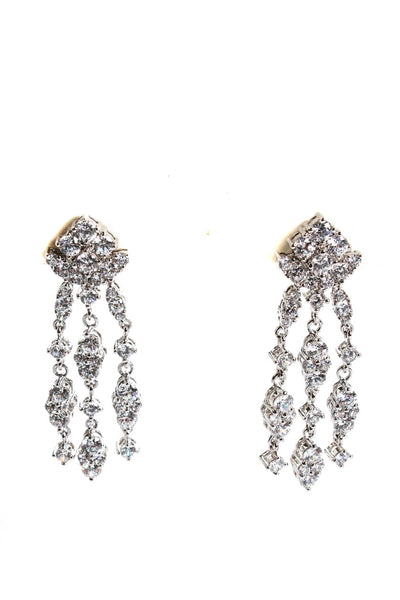 Designer Womens Vintage Silver Tone Crystal Pierced & Clip On Earrings Lot 2