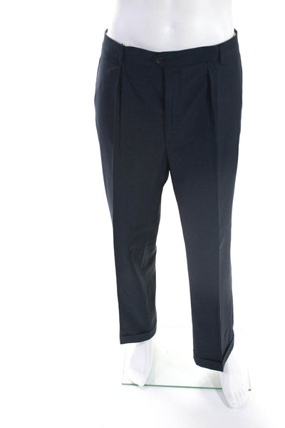 Yves Saint Laurent Mens Navy Wool Double Breasted Blazer Pant Suit Set Size 50R