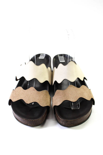 Chloe Womens Asymmetrical Strapped Colorblock Platform Sandals Brown Size EUR38