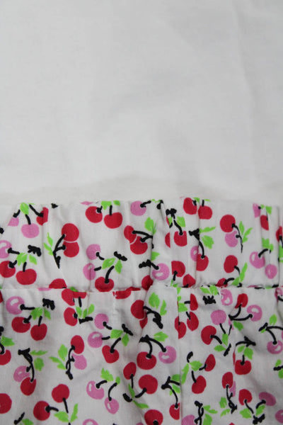 MSGM Girls Cotton Cheery Print Short Sleeve Shirt + Shorts Set White Size 9M