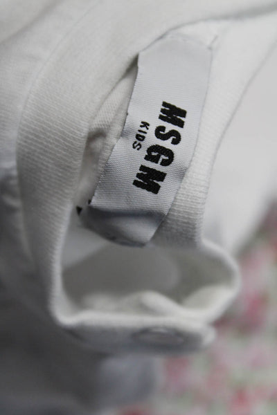 MSGM Girls Cotton Cheery Print Short Sleeve Shirt + Shorts Set White Size 9M