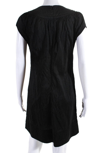 Calypso Saint Barth Womens Silk Short Sleeve Shift Dress Black Size S